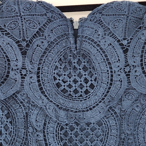 Lulus Bellissimo Teal Off-The-Shoulder Bodycon Lace Dress Size XS - Picture 5 of 9